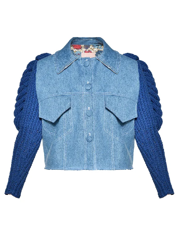 AQUA DENIM JACKET Women's Premium Blazer