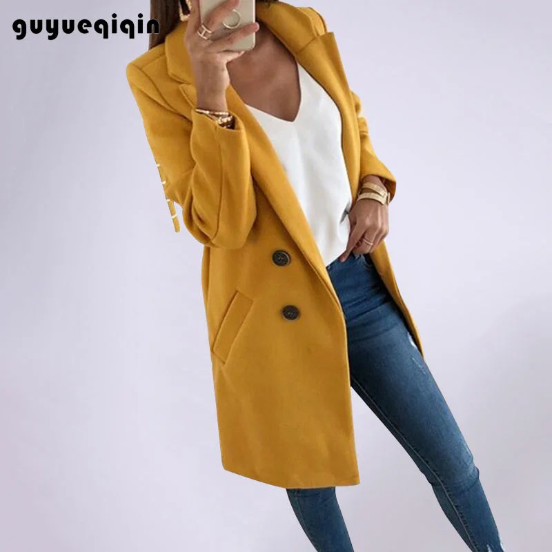 2019 Winter Coat Women woolen blend coat Overcoat long Plus Size Female Outwear women Coat Smart-Casual Overcoat