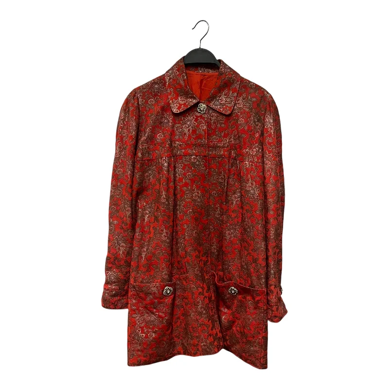 Lucia Marino/Peacoat/L/Paisley/Cotton/RED/Vintage Peacoat Structured Lapel Overcoat