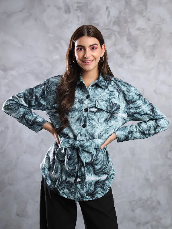 TANDUL  FLEECE BLEND Printed Coat For Women Women's Trench Blazer