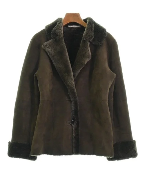 DESVISIO Sheepskin coats Long Hooded Overcoat