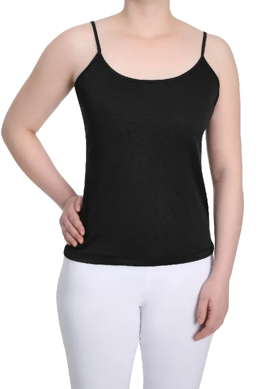 Cami with adjustable straps | Black | 7637TT Trendy Belted Vest