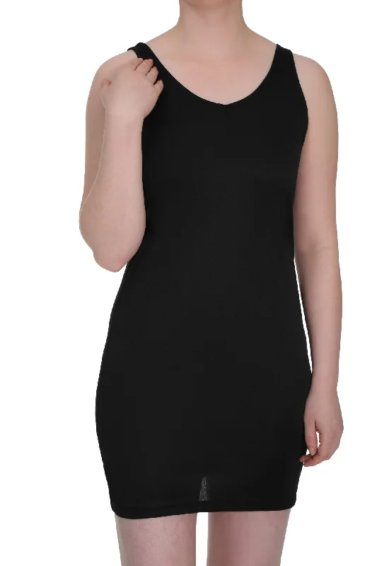 Scoop Neck & V Neck Petticoat | Black | 7638TT Turtleneck Knit Vest