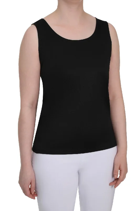Hi & low neck option Tank | Black | 7639TT Classic Tailored Vest