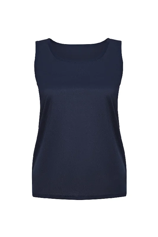 Hi & low neck option Tank | Navy | 7639TT Embellished Evening Vest