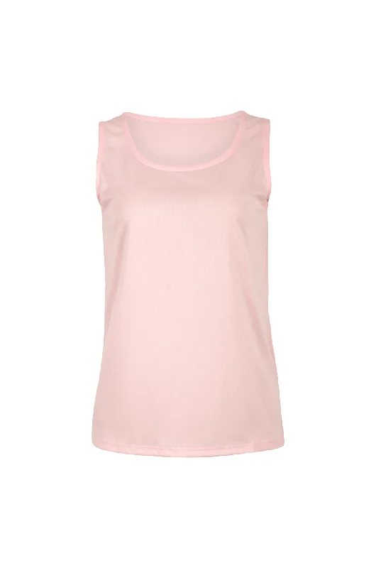 Hi & low neck option Tank | Pink | 7639TT Fur-Lined Hood Vest