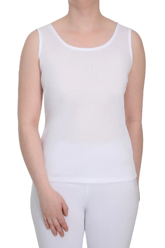 Hi & low neck option Tank | White | 7639TT Classic Double-Breasted Vest