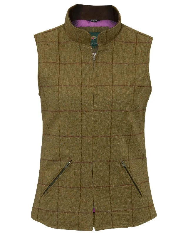 Alan Paine Rutland Womens Tweed Gilet Warm Wool-Blend Vest