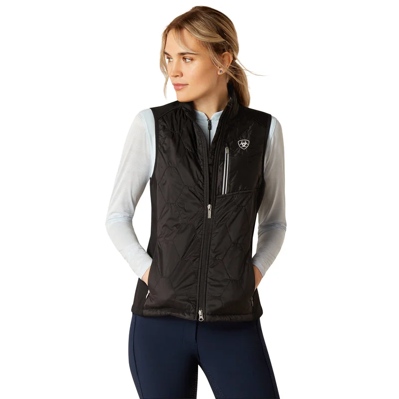 Ariat Women's Fusion Insulated Vest, Black Sleeveless Overcoat Vest