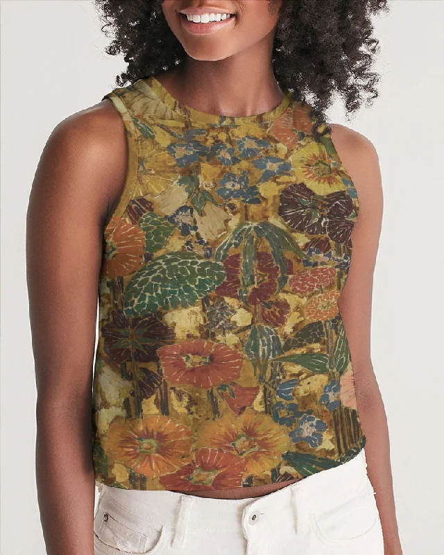 Autumn play Women's All-Over Print Cropped Tank Modern Suit Vest