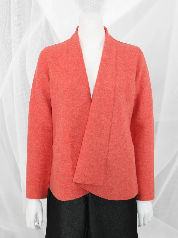 Baby Alpaca Blend Maya Jacket - coral Classic Plaid Overcoat