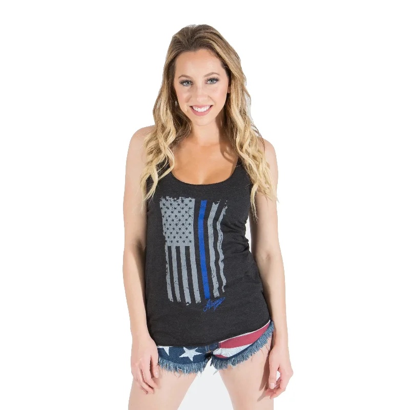 Back the Blue Women's Tank Buttoned Business Vest