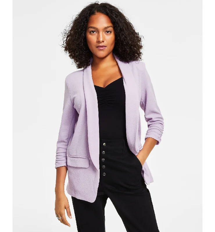 Bar III Petite Lightweight Knit 3/4 Sleeve Boyfriend Blazer Women's Unique Blazer