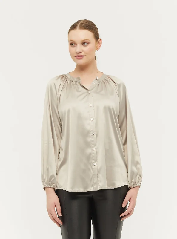 Baratti Blouson Shirt Double Button Blouse