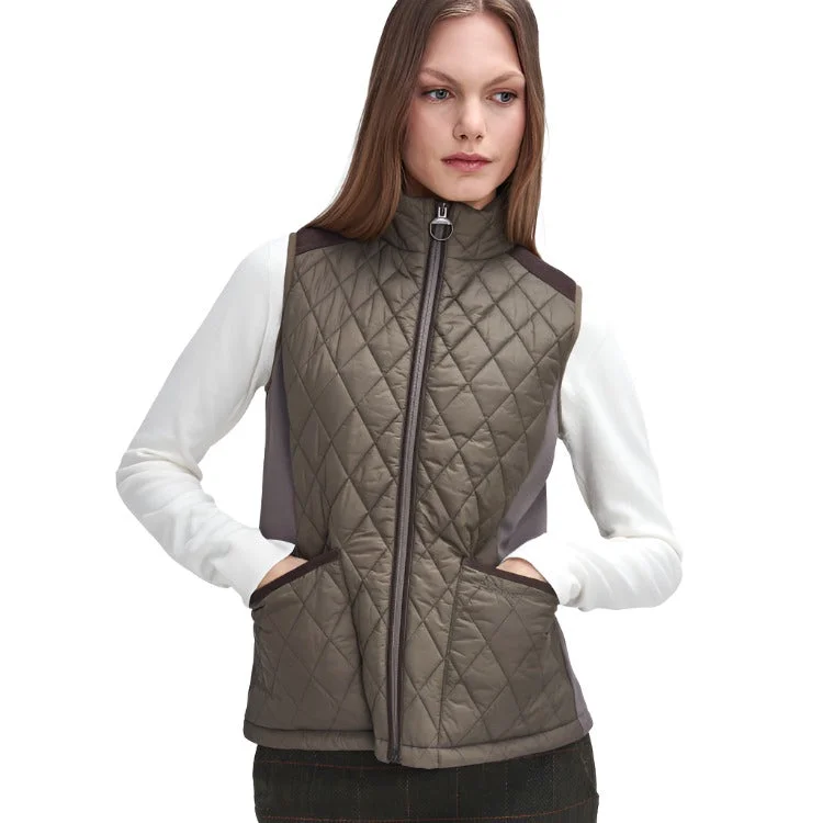 Barbour Ladies High Field Gilet - Winter Moss/Classic Sleeveless Peacoat Vest