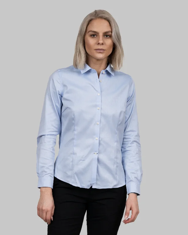 Black Bow 60 Woman Never-Iron Elegant Semi-Sheer Blouse