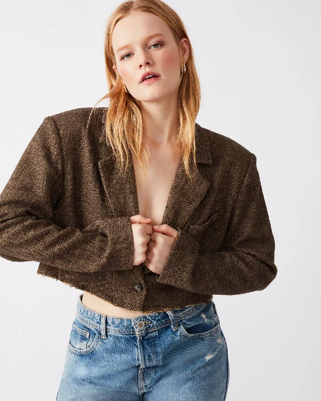RUPI CROPPED BLAZER BROWN Women's Classic Blazer