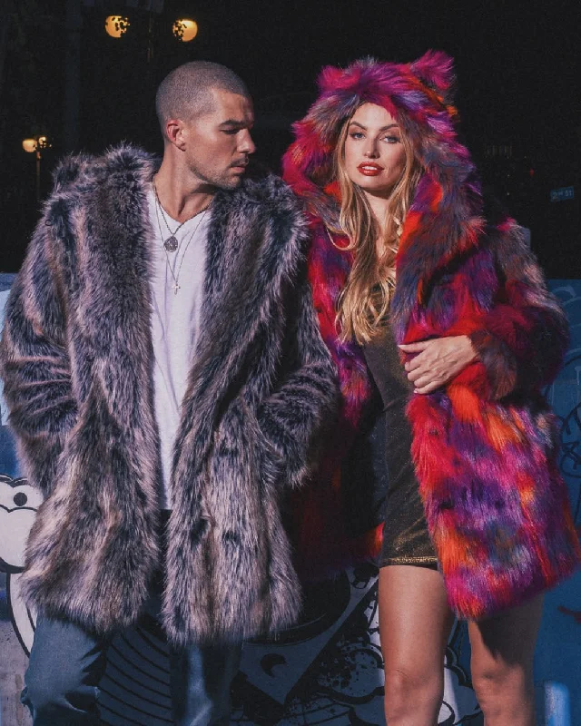 Classic Women's Faux Fur Coat | Calico Kitty Oversized Wool Coat