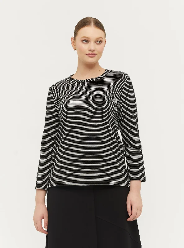 Camilo Long Sleeve Tee Delicate Pleat Blouse