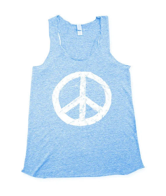 Women's Blue Peace Tank Top black tank top