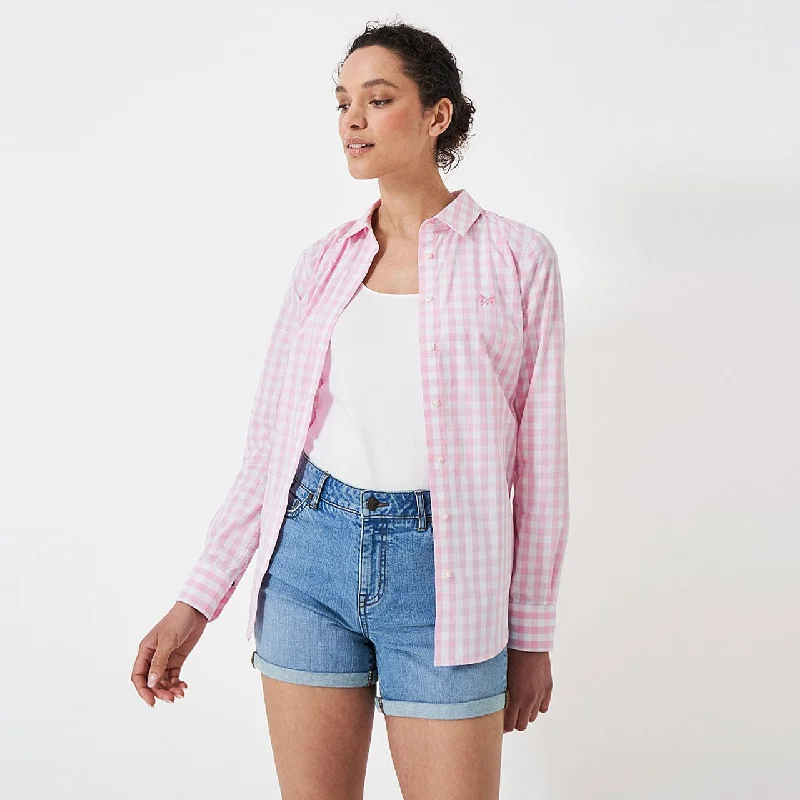 Crew Ladies Gingham Classic Fit Shirt Casual Relaxed Blouse