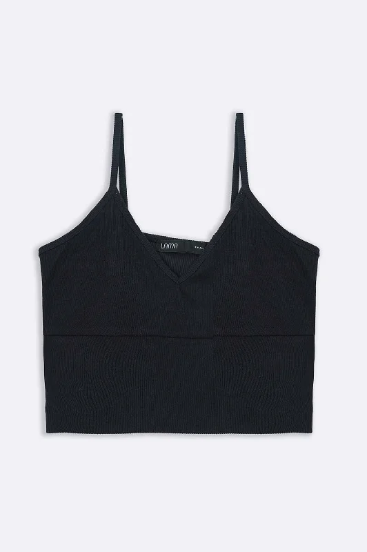 CROPPED STRAPPY CAMI Suede Fringe Vest