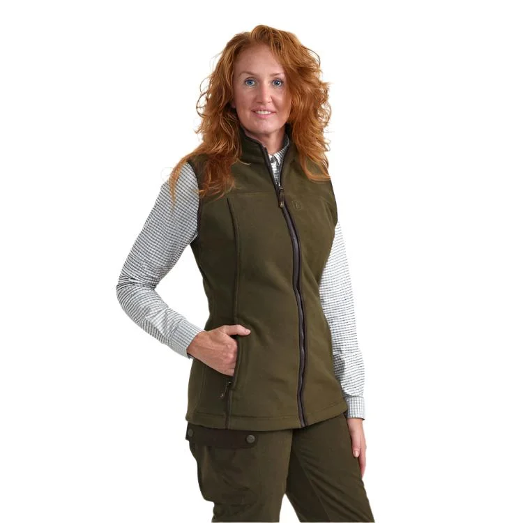 Deerhunter Ladies Eagle Fleece Waistcoat - Tarmac Green Quilted Hooded Vest