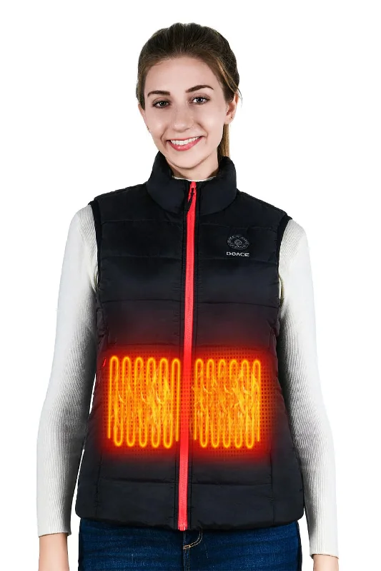DOACE Wear Cotton Stand Collar Heated Vest for Women(Battery Not Included) Warm Fleece Vest