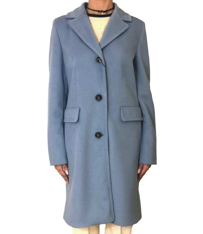 Emme Marella cappotto STEMMA artic sky donna Vintage-Inspired Wool Coat