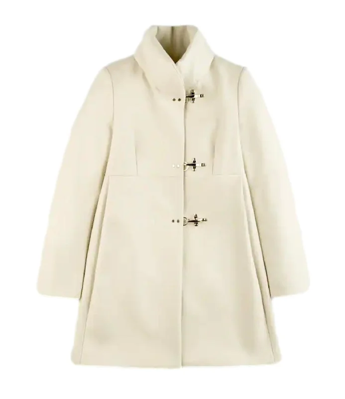 Cappotto beige donna Fuzzy Faux Fur Coat