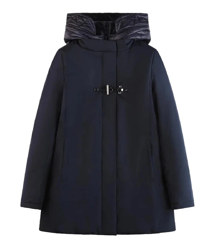 Giacca parka toggle blu navy Relaxed Knit Overcoat