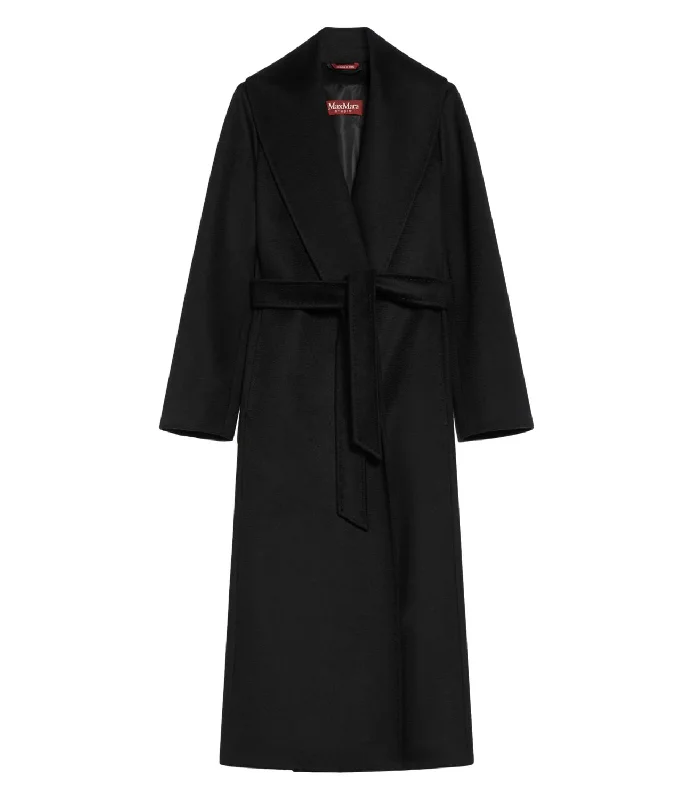 Max Mara Studio cappott LORIANA nero donna Quilted Belted Coat