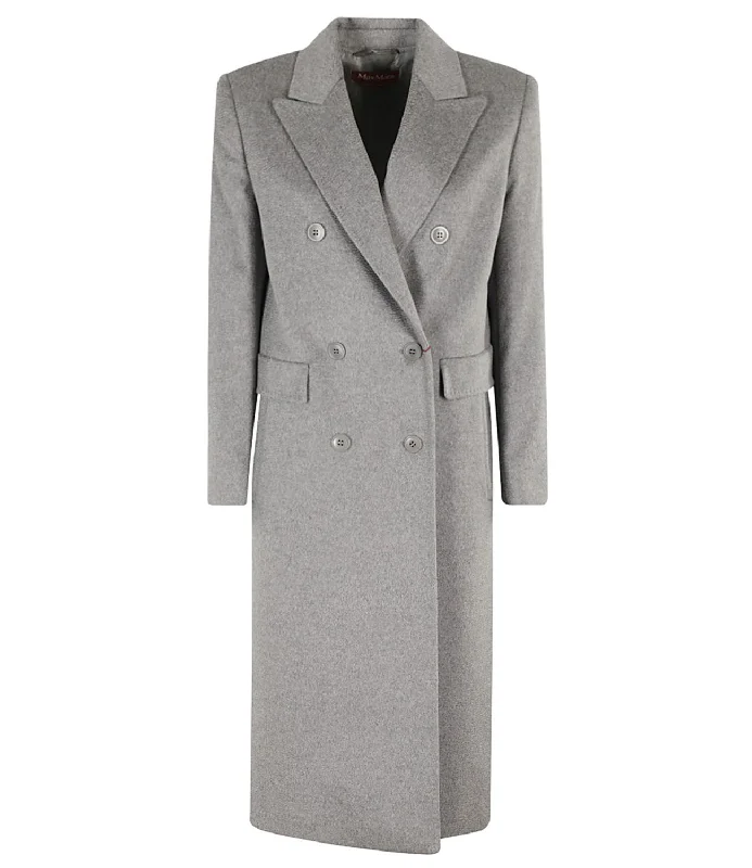 Max Mara Studio cappotto COROLLA grigio medio melange donna Elegant Cape Overcoat