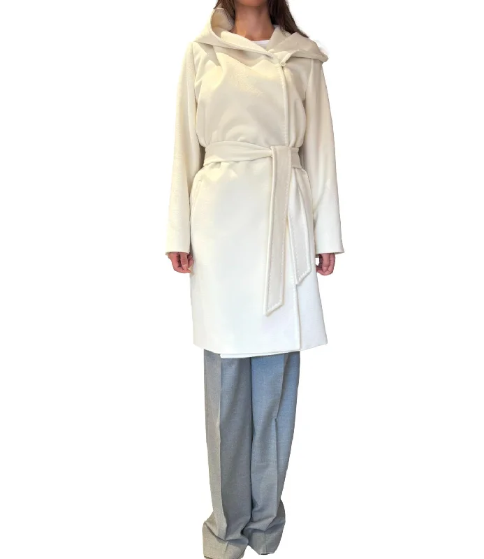 Max Mara Studio cappotto NEWMANG bianco lana donna Chic Winter Overcoat