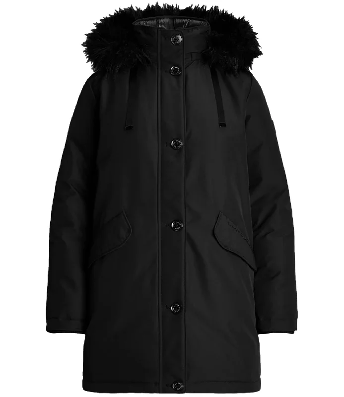 Ralph Lauren Cappotto Nero Donna Soft Brushed Wool Coat