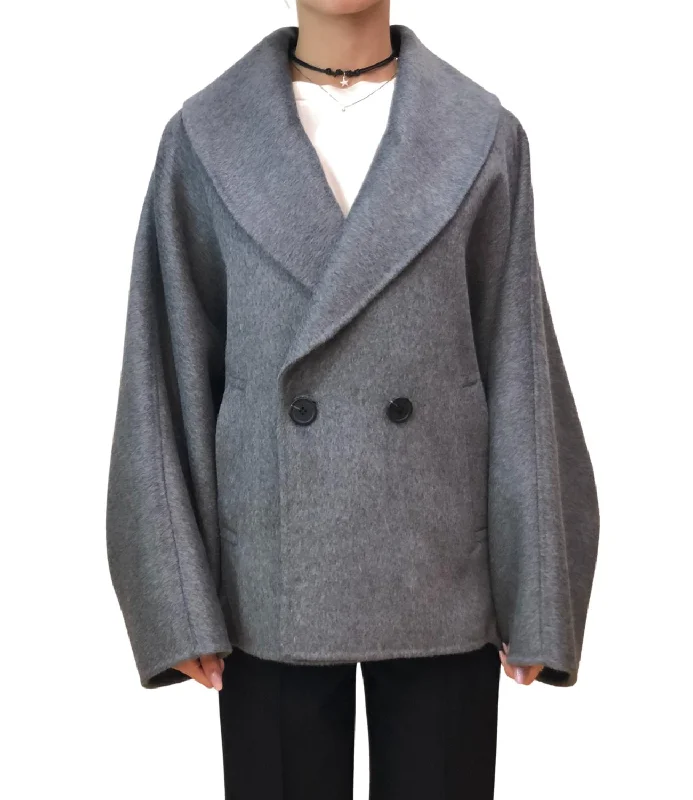 Vicolo cappotto grigio melange donna Sleek Tailored Overcoat