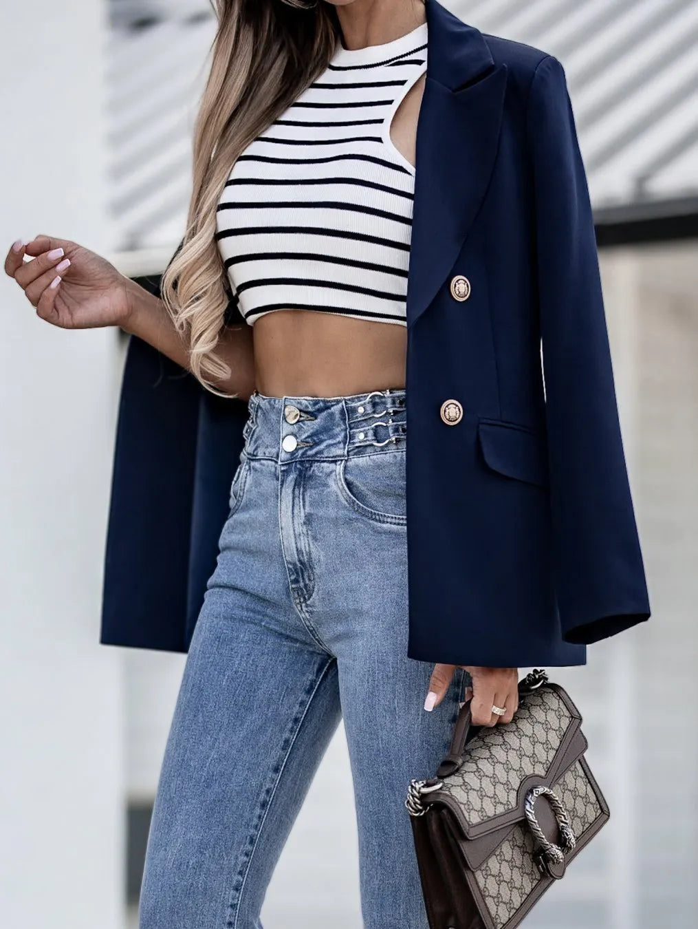 Double Breasted Fashion Blazer Women's Classic Blazer