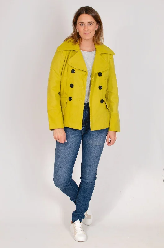 Double Breasted Peacoat Elegant Open-Front Coat