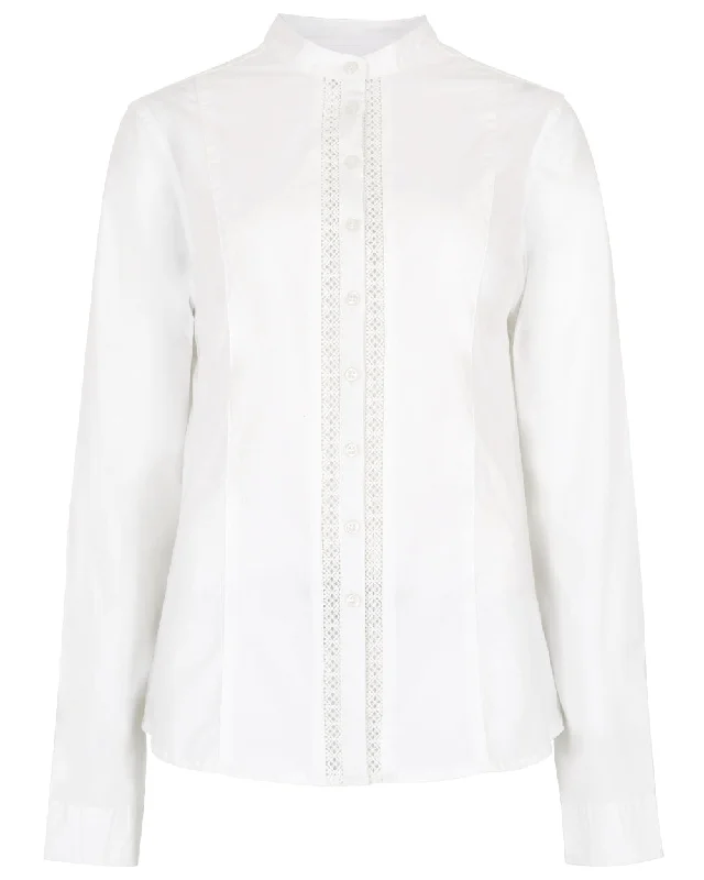 Dubarry Womens Waterlily Mandarin Collar Shirt Casual Stripe Blouse