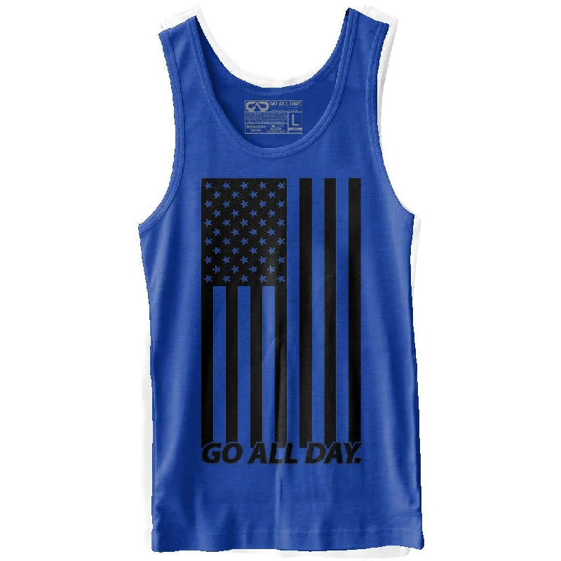 "USA FLAG" Unisex Tank (Heather Blue) pastel tank top