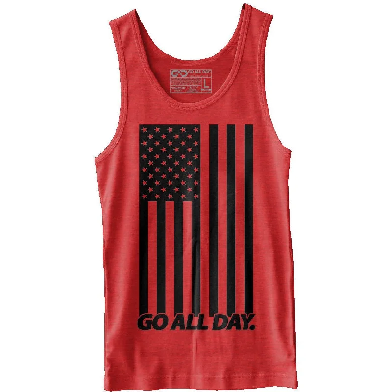 "USA FLAG" Unisex Tank (Heather Red) bright tank top