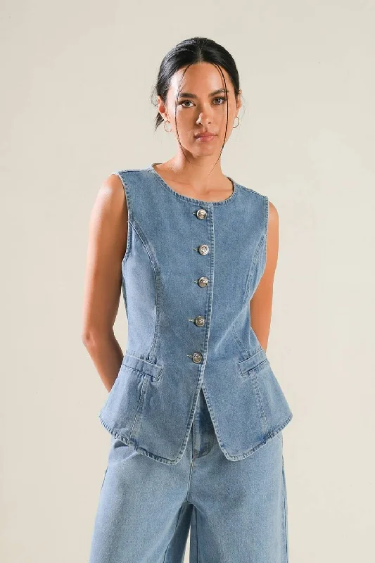 No Blues Here Vest Quilted Down Vest