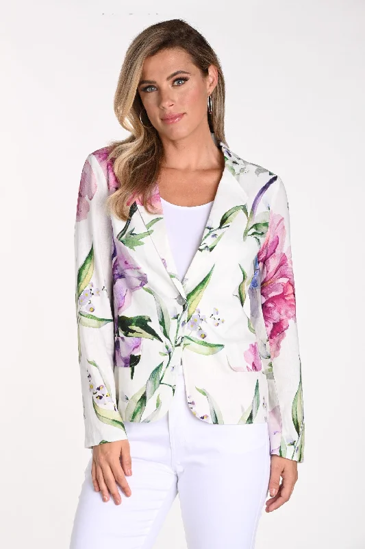 Frank Lyman - 241325U Floral Linen Blazer Women's Boutique Suit