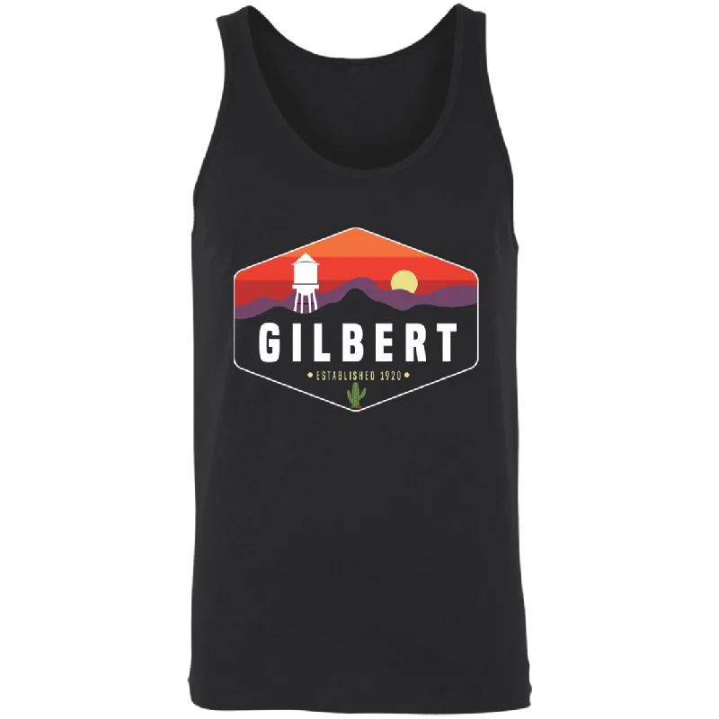 Gilbert Sunset | Unisex Tank Top | Black peekaboo tank top