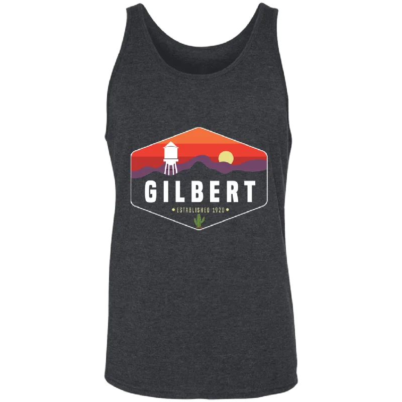 Gilbert Sunset | Unisex Tank Top | Dark Grey Heather lace back tank