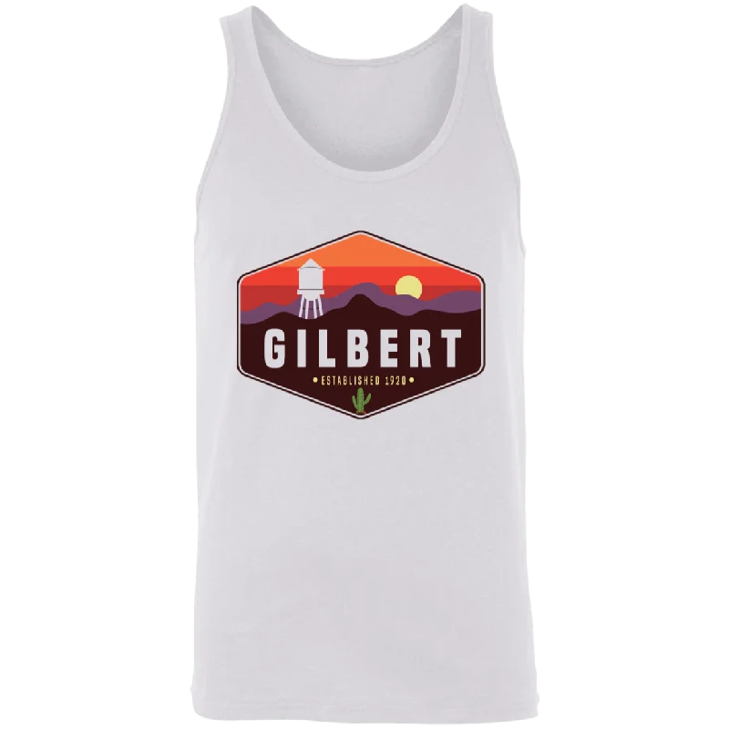 Gilbert Sunset | Unisex Tank Top | White low neck tank