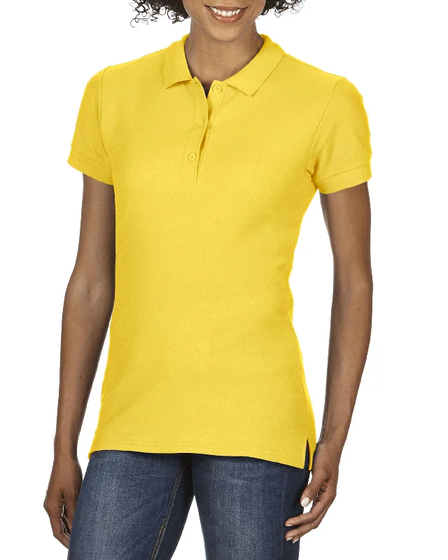 Gildan G85800L Premium Cotton Ladies Double Knit Polo Cotton Casual Blouse