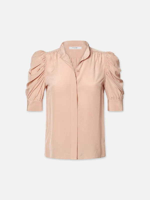 Gillian Top -- Blush Playful Puff Blouse