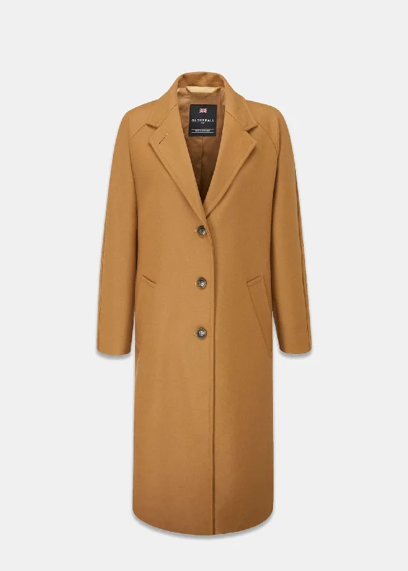 Women's Chesterfield Refined Camel Smart-Casual Overcoat