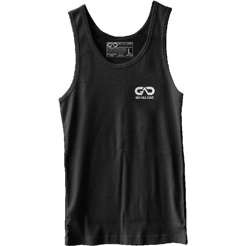 GO ALL DAY® Unisex Tank (Charcoal Black) Small Logo breathable tank top